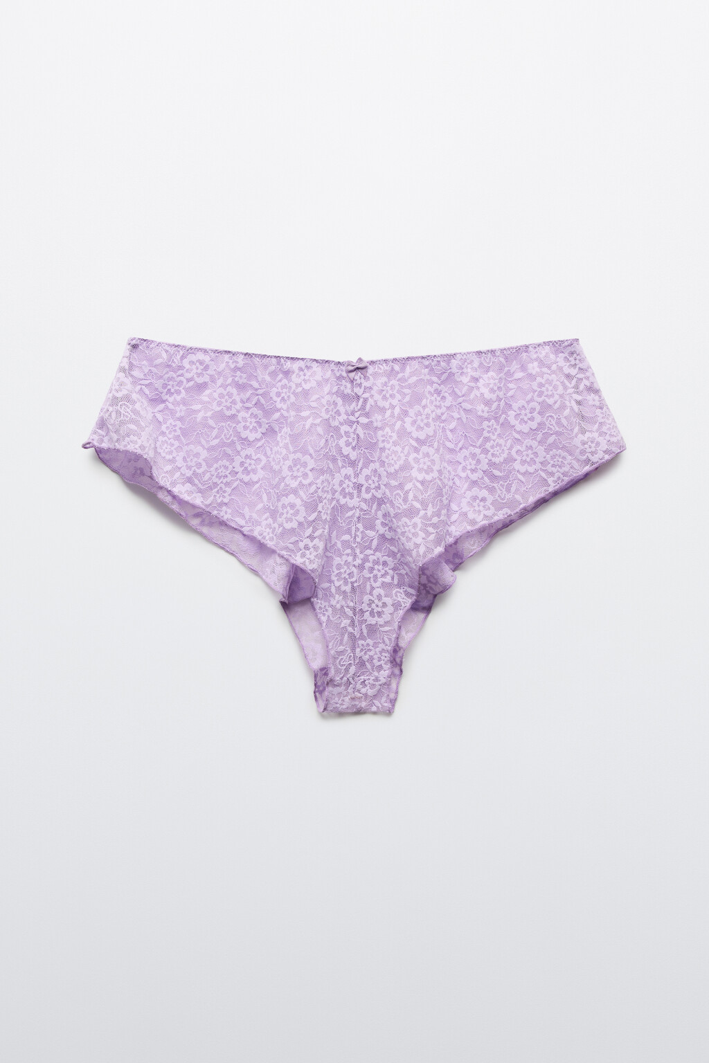 Трусы-шортики кружевные со средней посадкой - цвет сиреневый - 1