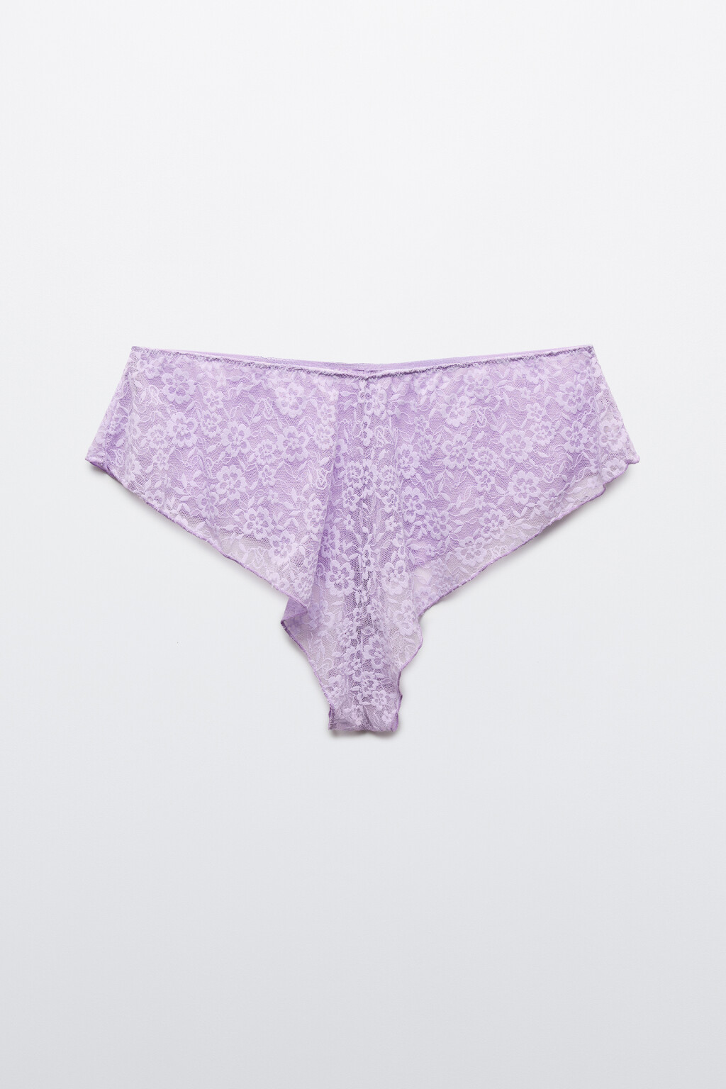 Трусы-шортики кружевные со средней посадкой - цвет сиреневый - 2