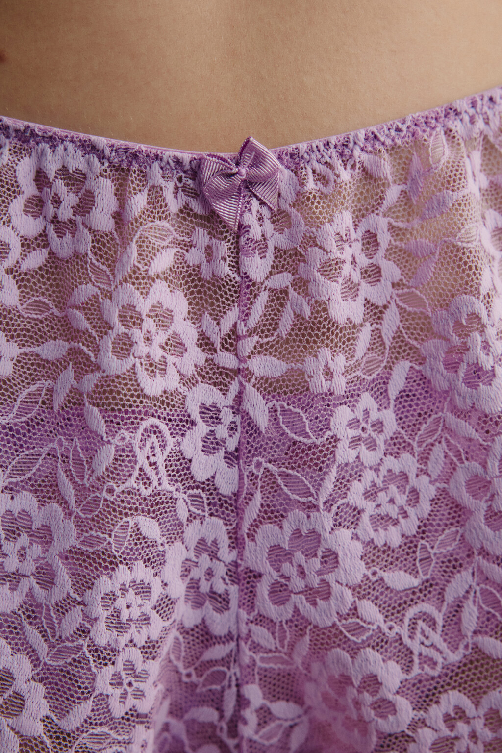Трусы-шортики кружевные со средней посадкой - цвет сиреневый - 7