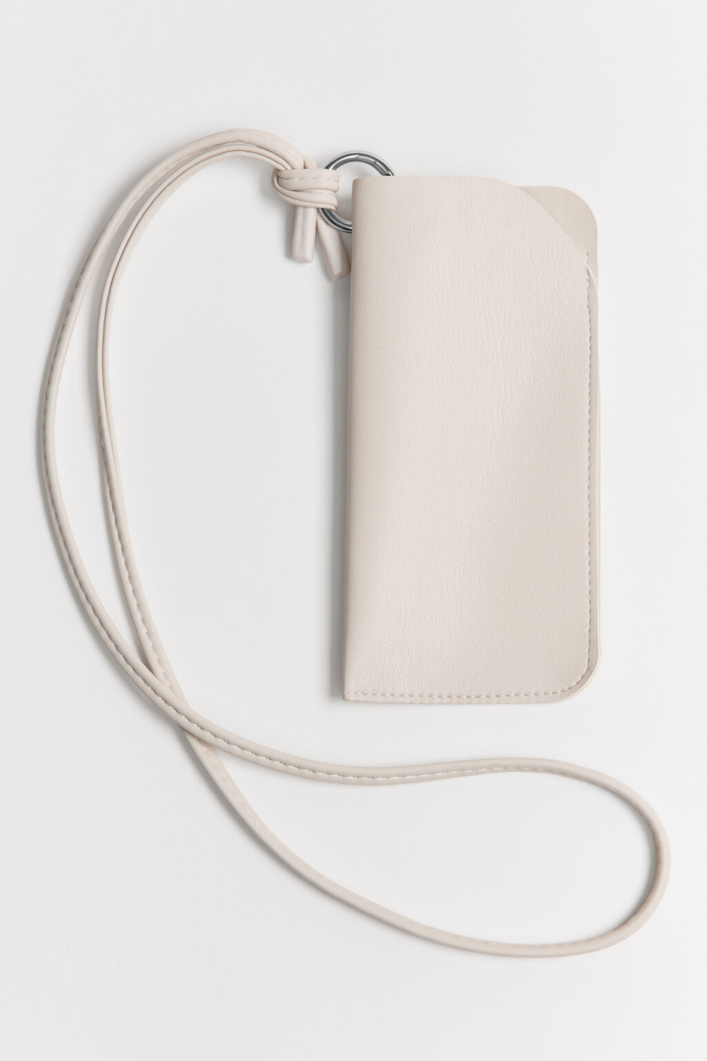 Футляр для очков с кожаной фактурой - цвет белый - 1