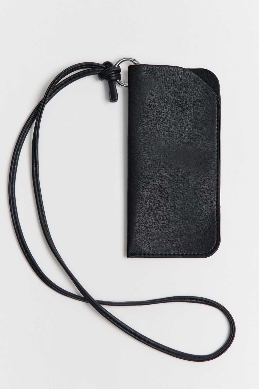 Футляр для очков с кожаной фактурой - цвет черный - 1