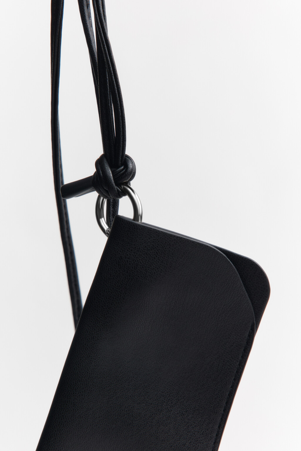 Футляр для очков с кожаной фактурой - цвет черный - 2