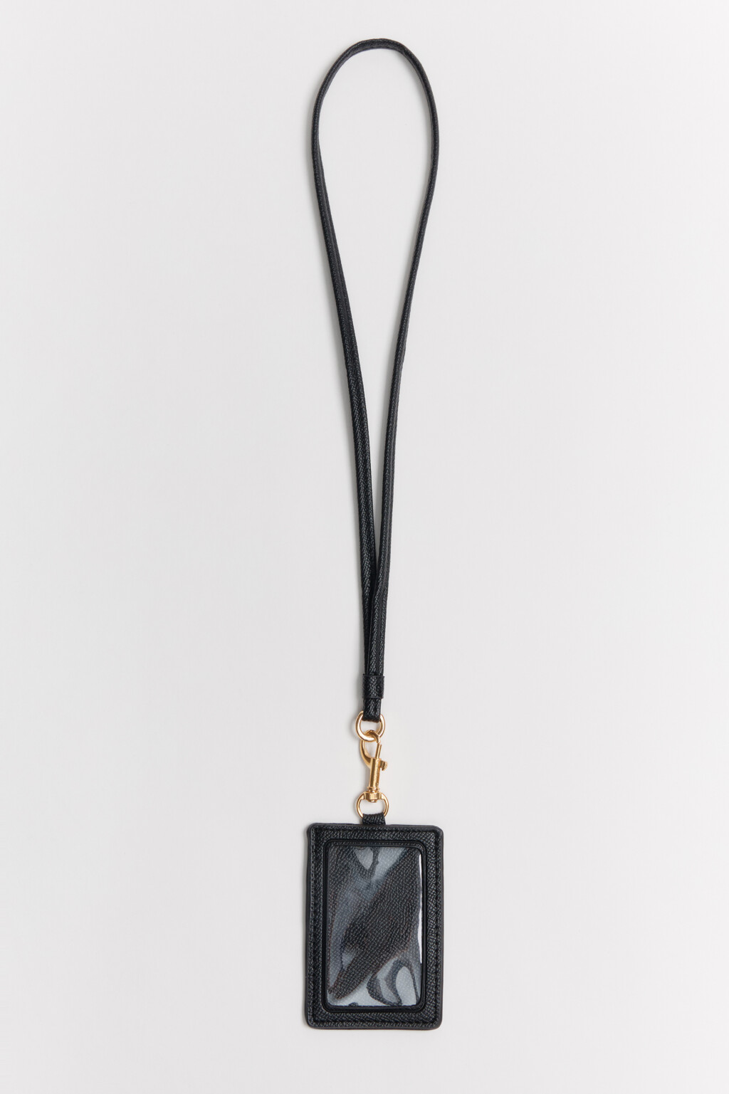 Картхолдер на шею из искусственной кожи - цвет черный - 1