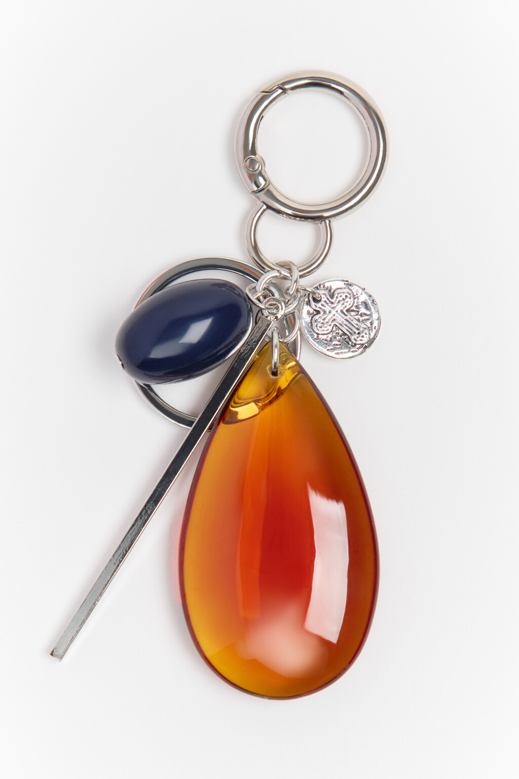 Брелок-обвес с искусственными камнями и крестом - цвет мультиколор - 2