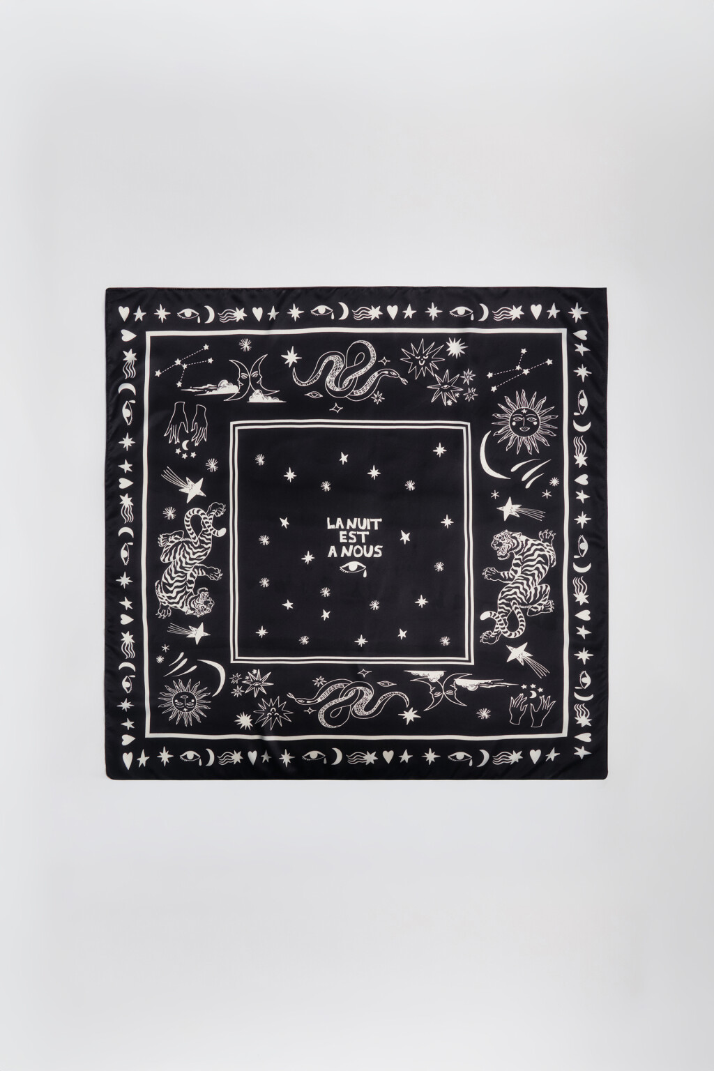 Платок-бандана с узором - цвет черный - 1
