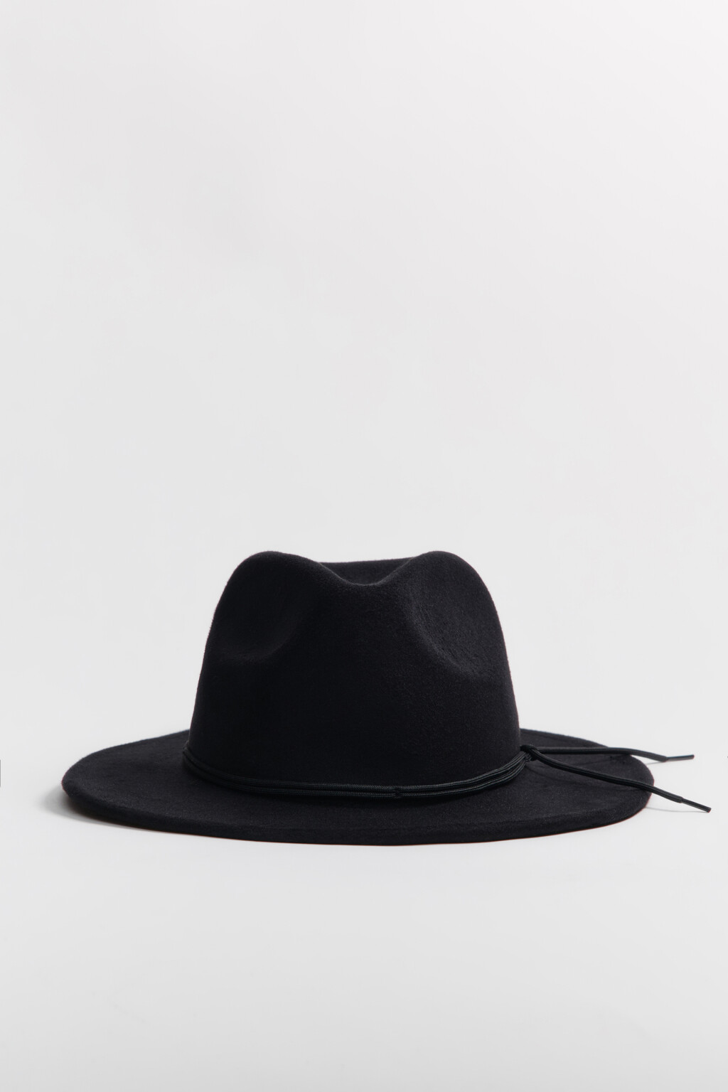 Шляпа фетровая со шнурком - цвет черный - 1