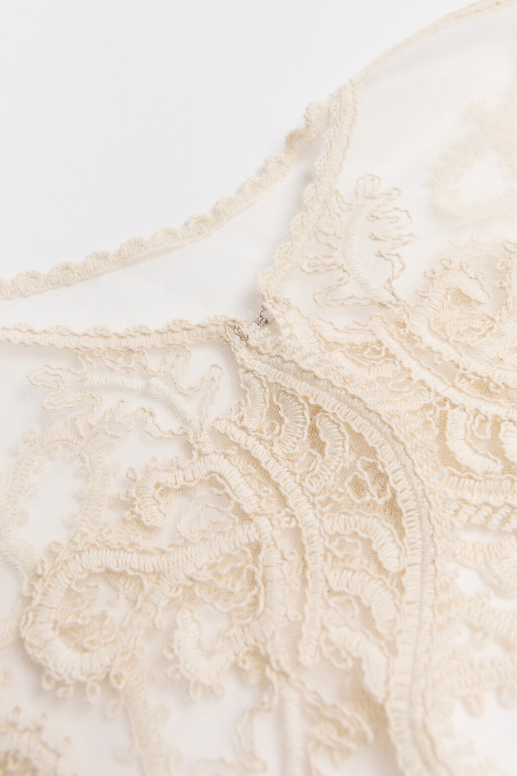 Кейп кружевной с хлопком - цвет молочный - 2