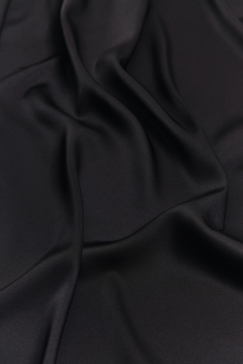 Платок атласный - цвет черный - 1