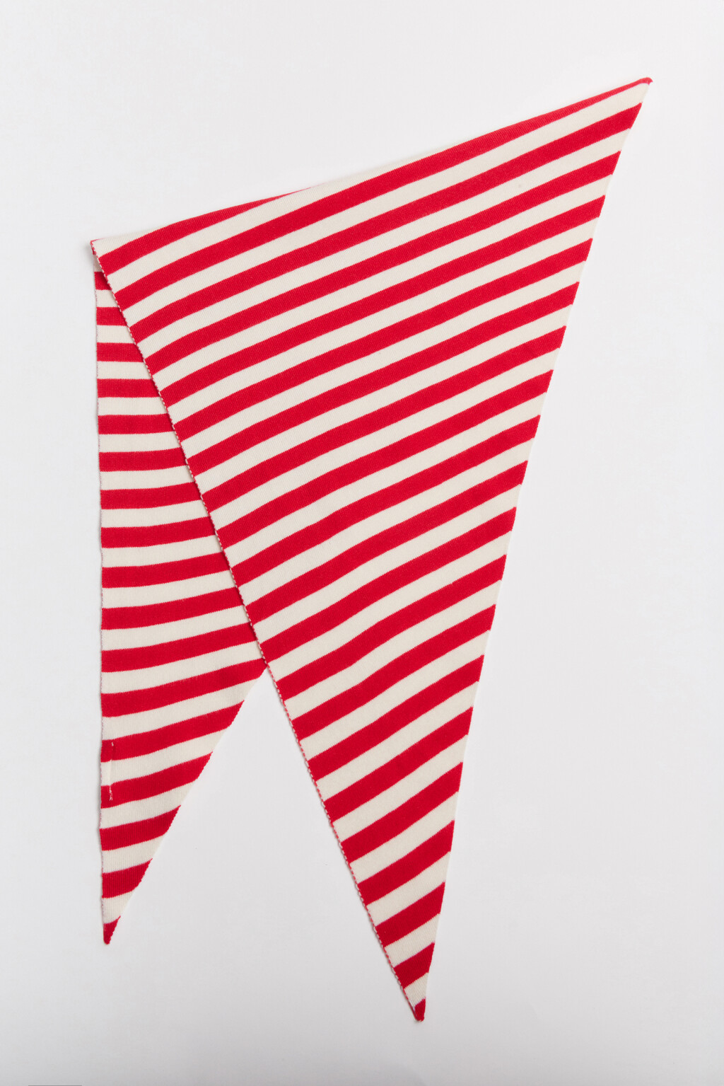 Косынка вязаная в полоску - цвет красный - 1