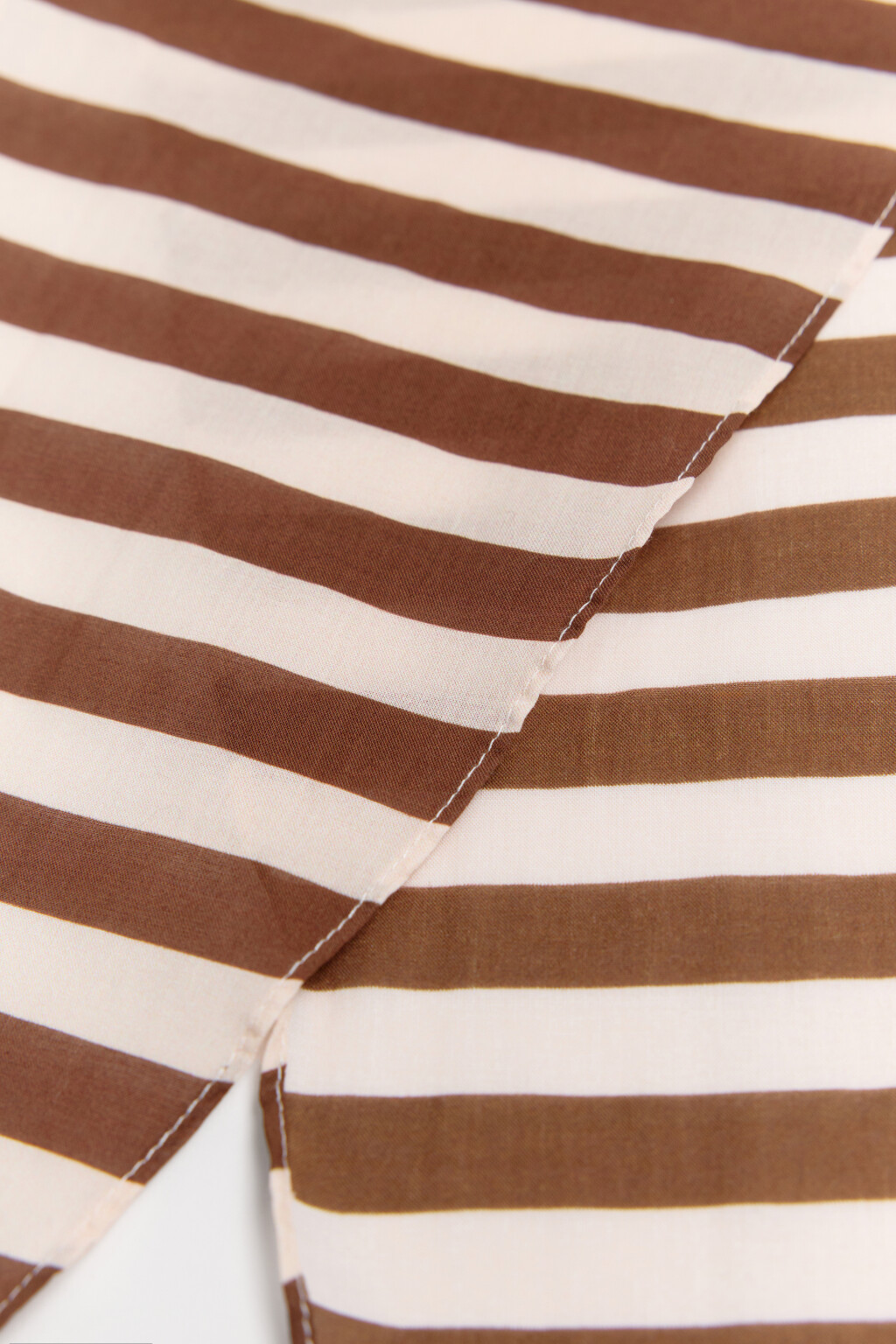 Косынка хлопковая в полоску - цвет коричневый - 2