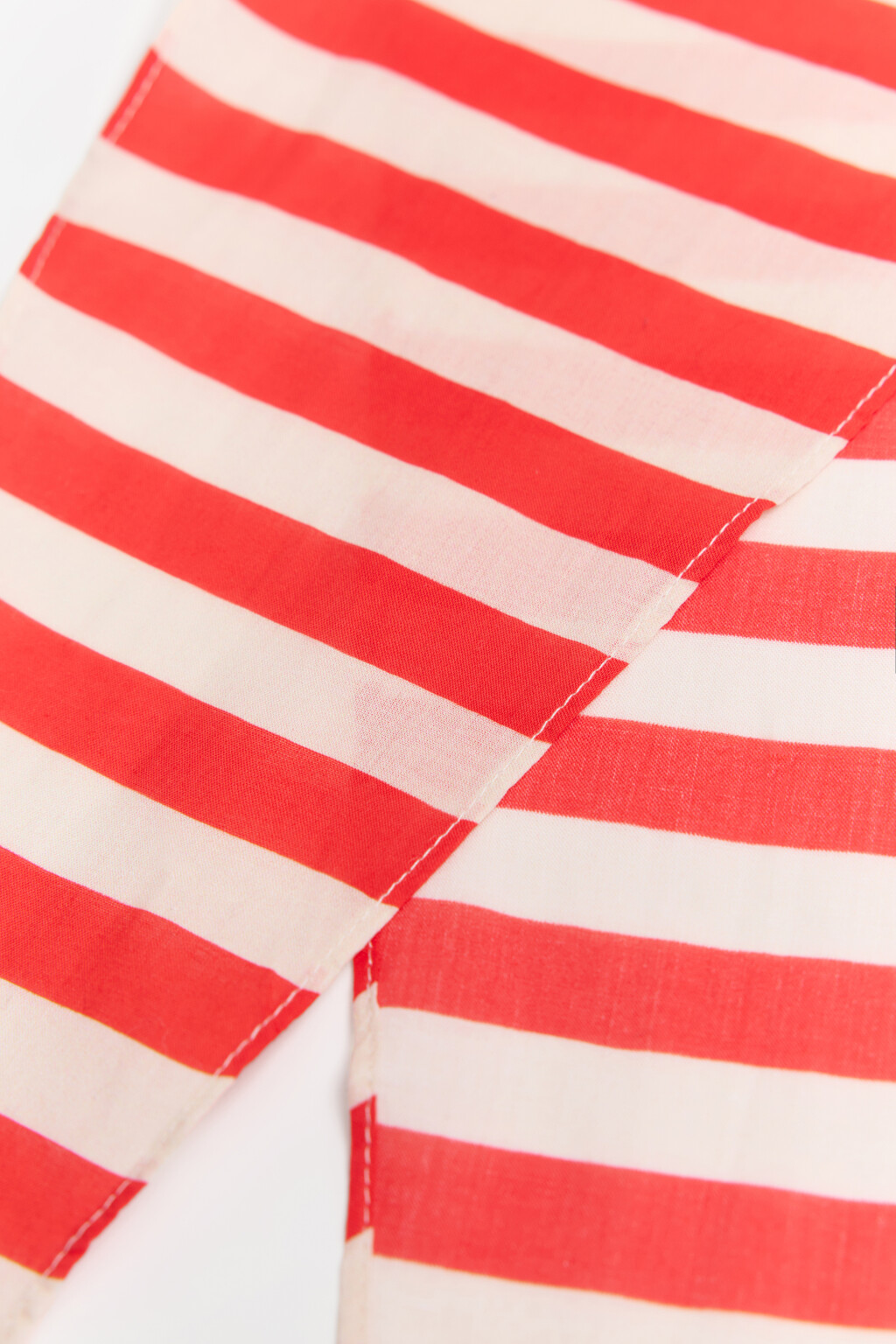 Косынка хлопковая в полоску - цвет красный - 4