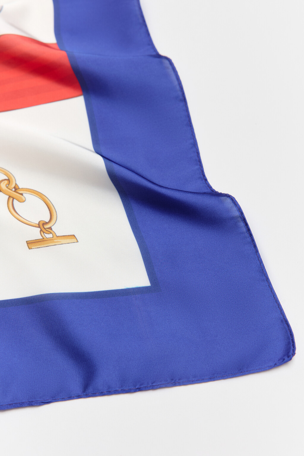 Платок атласный с принтом - цвет синий - 5