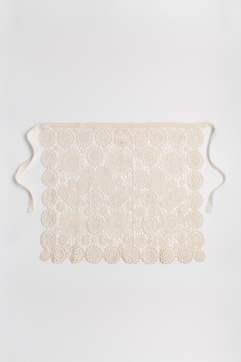 Пояс-парео вязаный ажурный - цвет молочный - 1
