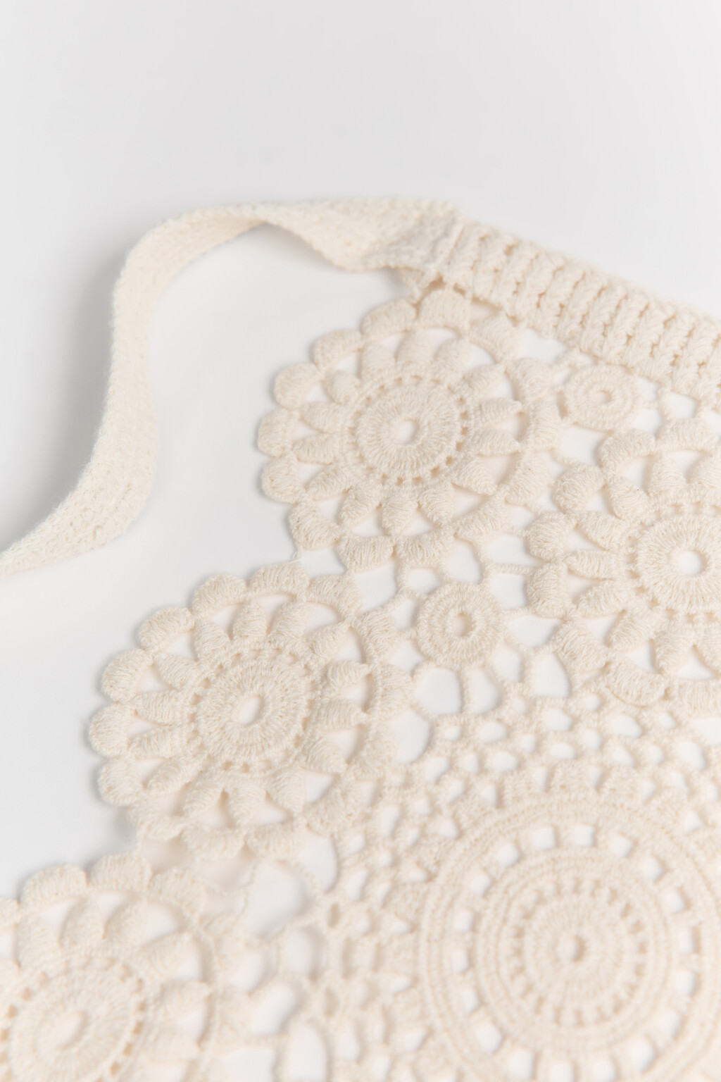 Пояс-парео вязаный ажурный - цвет молочный - 2