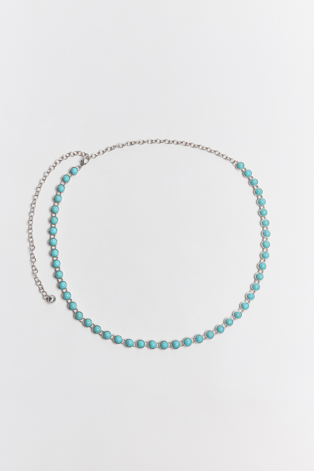 Пояс-цепочка декоративный со стразами - цвет серый - 1