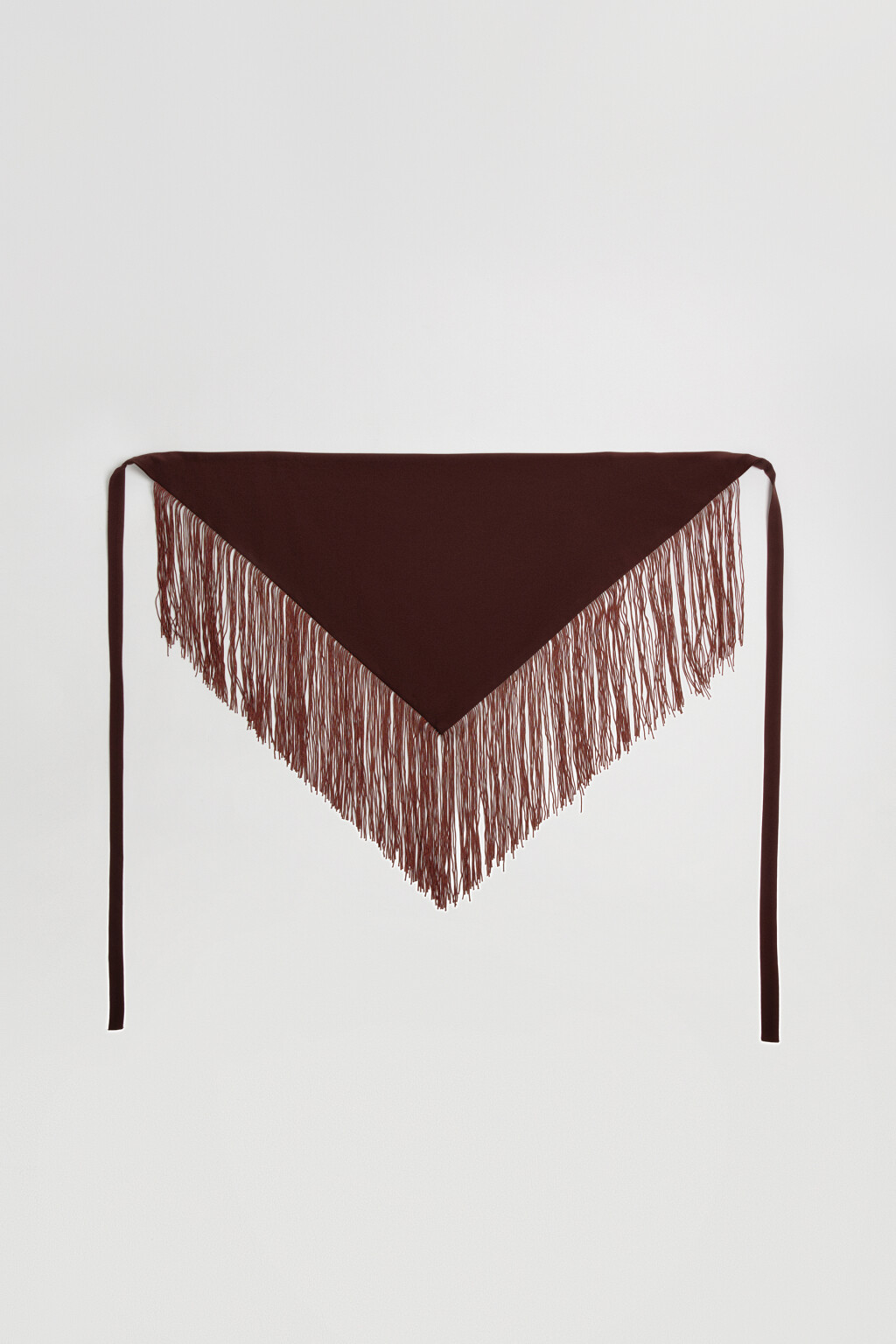 Пояс-баска креповый с бахромой - цвет коричневый - 1