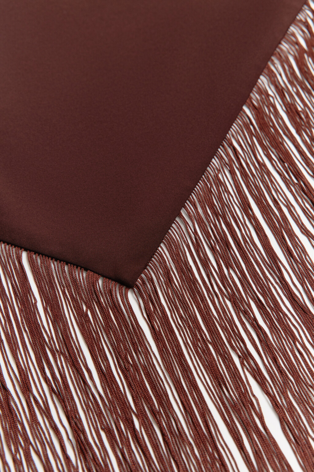 Пояс-баска креповый с бахромой - цвет коричневый - 2