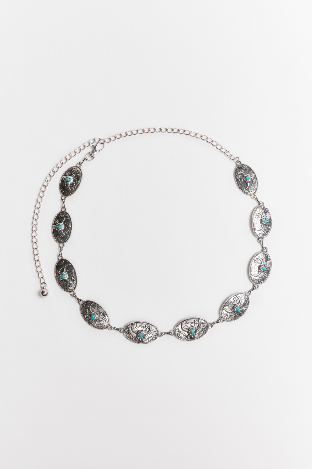 Пояс-цепочка декоративный с декором - цвет серый - 1