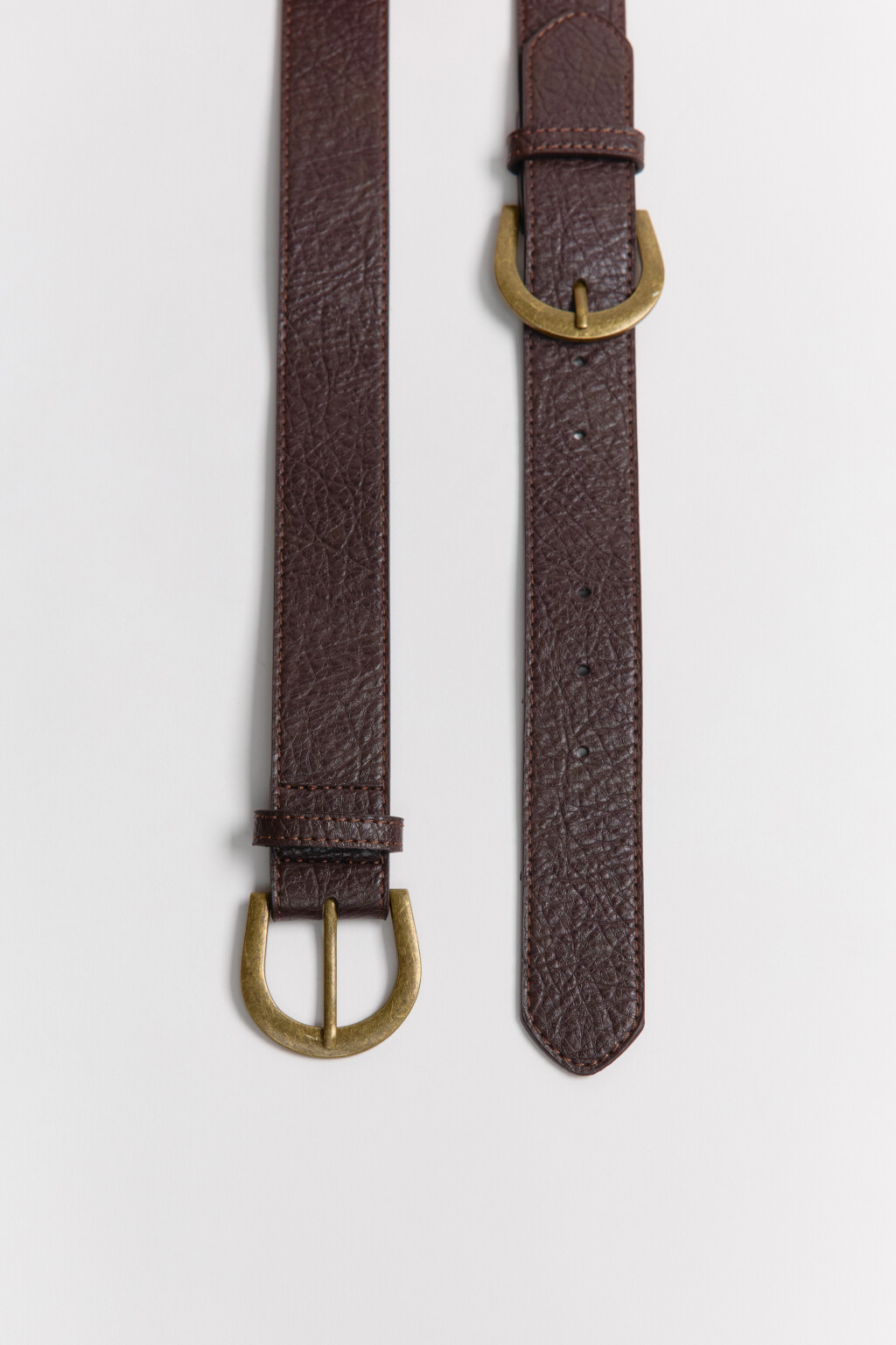Ремень широкий с двойной пряжкой - цвет коричневый - 2