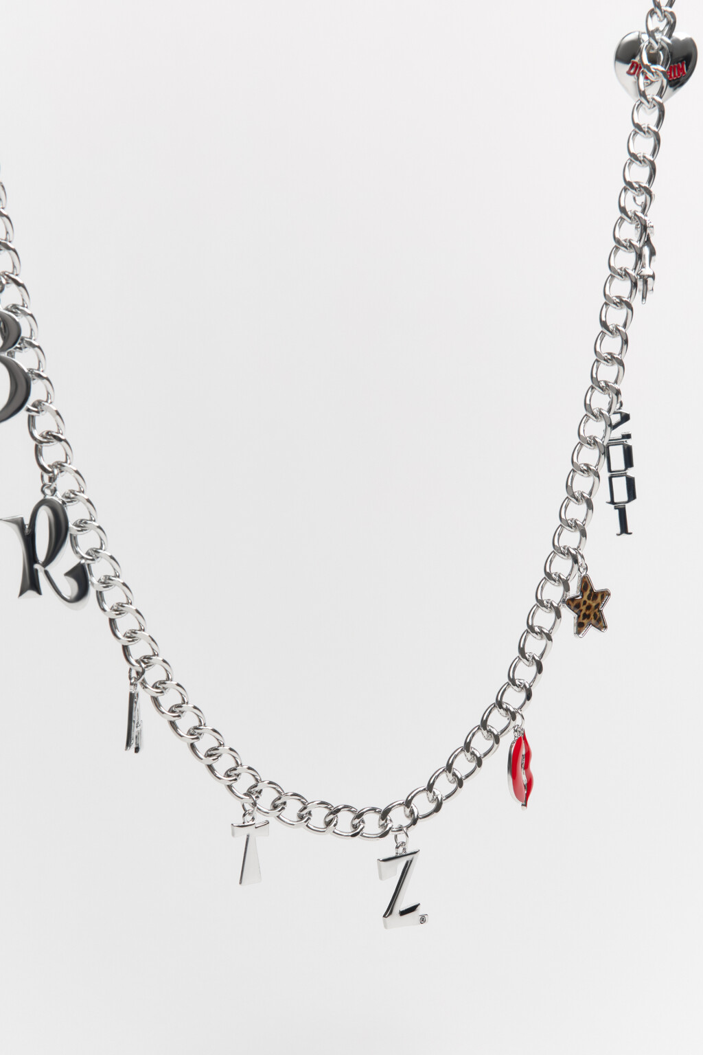 Ремень-цепочка декоративный в подвесками - цвет серый - 2