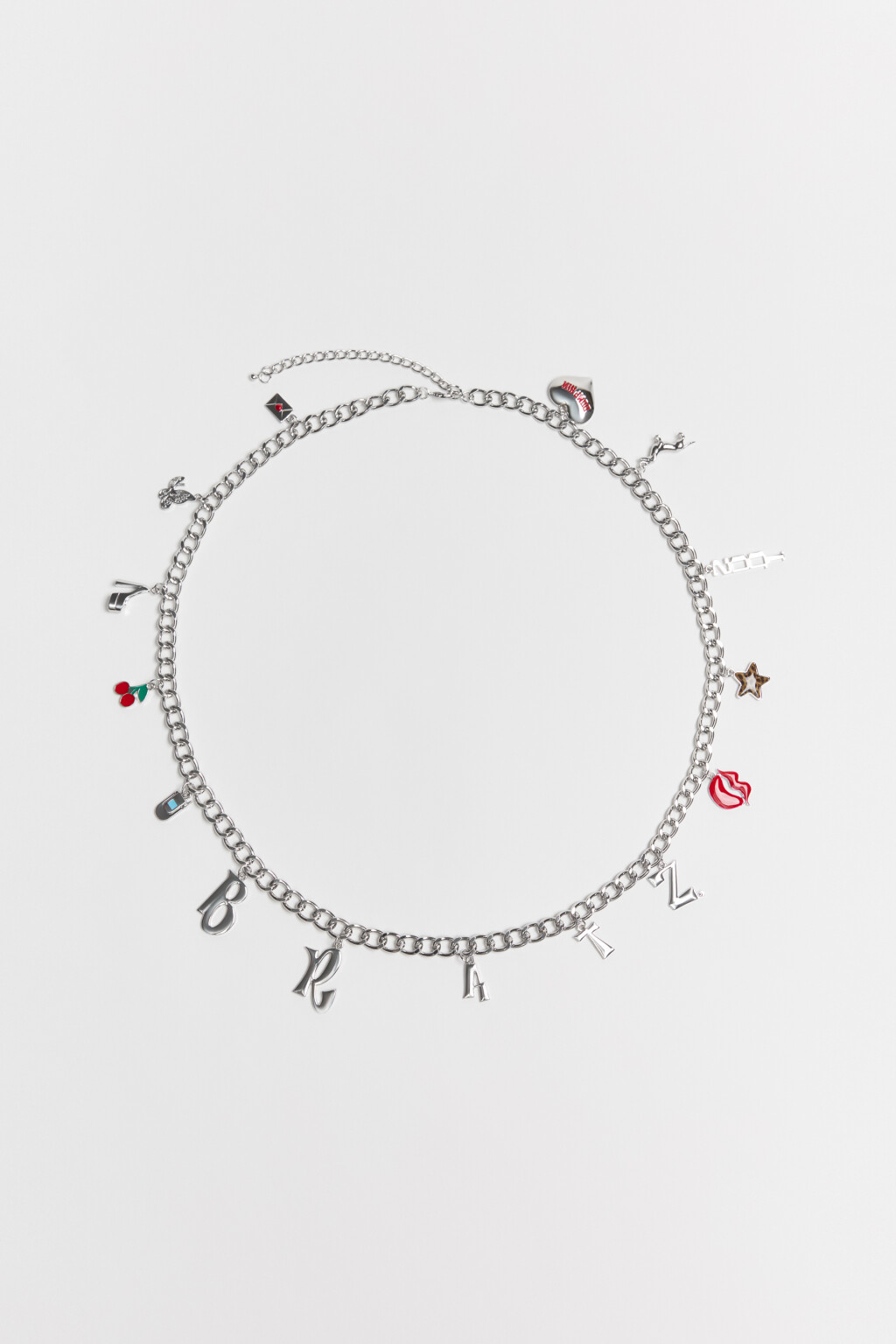 Ремень-цепочка декоративный в подвесками - цвет серый - 3