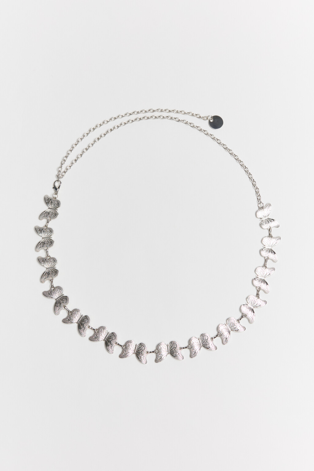 Пояс-цепочка декоративный с бабочками - цвет серый - 2