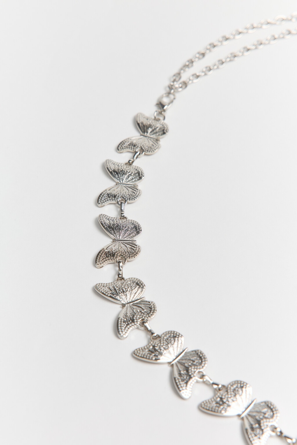 Пояс-цепочка декоративный с бабочками - цвет серый - 3