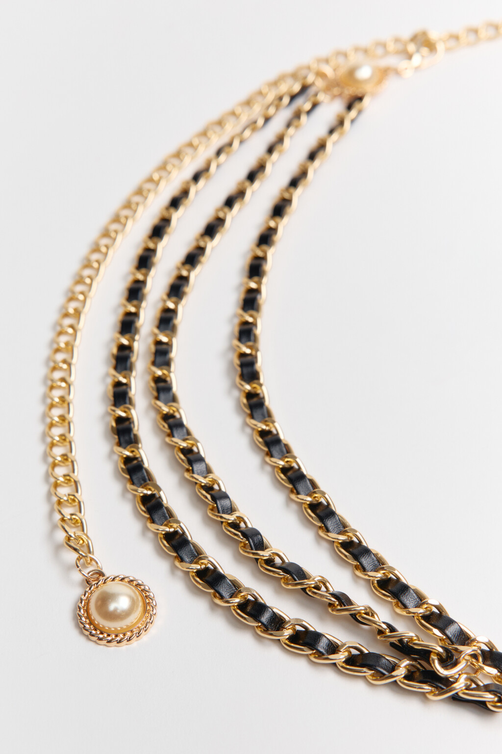 Пояс-цепочка декоративный многослойный - цвет желтый - 3