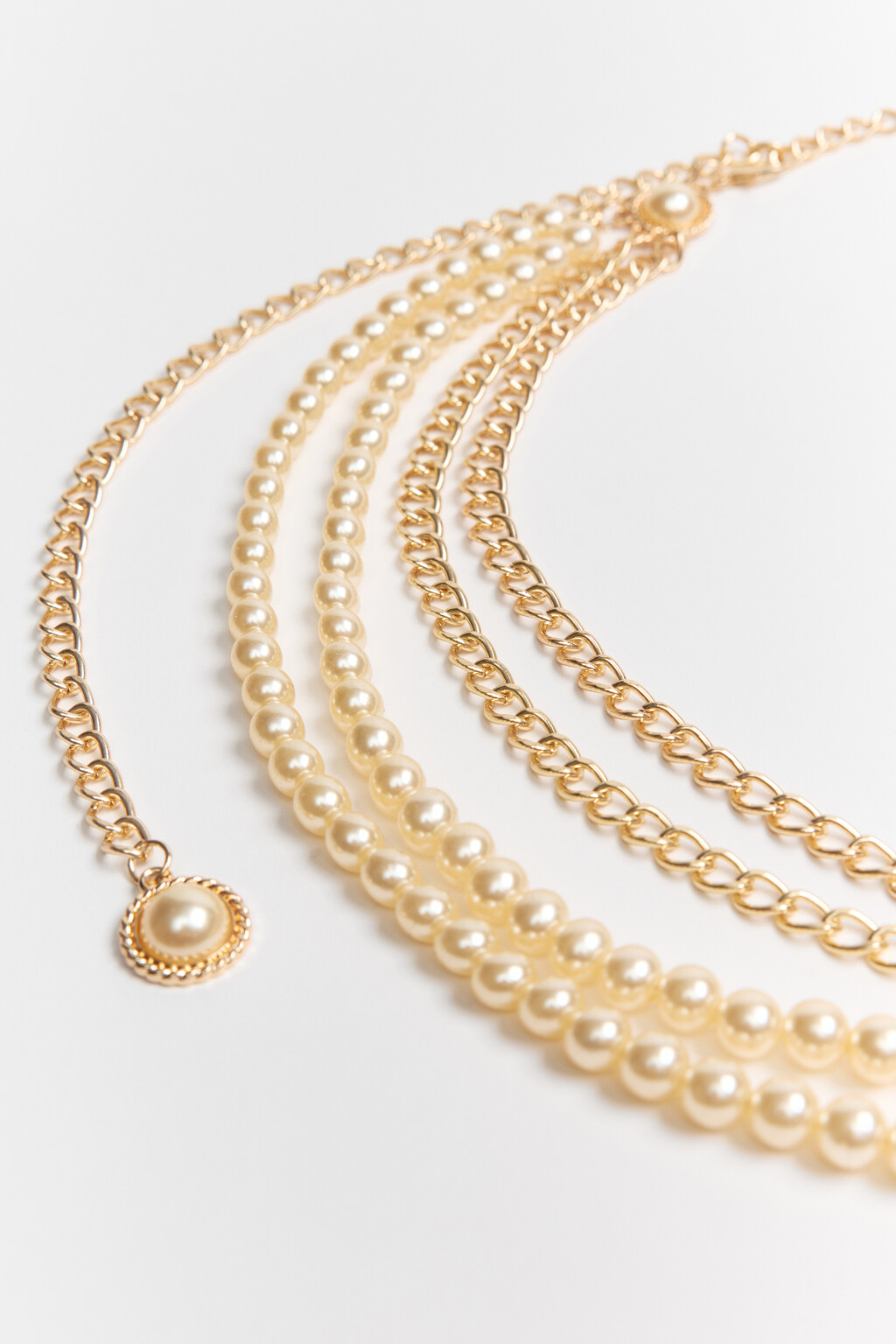 Пояс-цепочка декоративный многослойный с бусинами - цвет желтый - 3