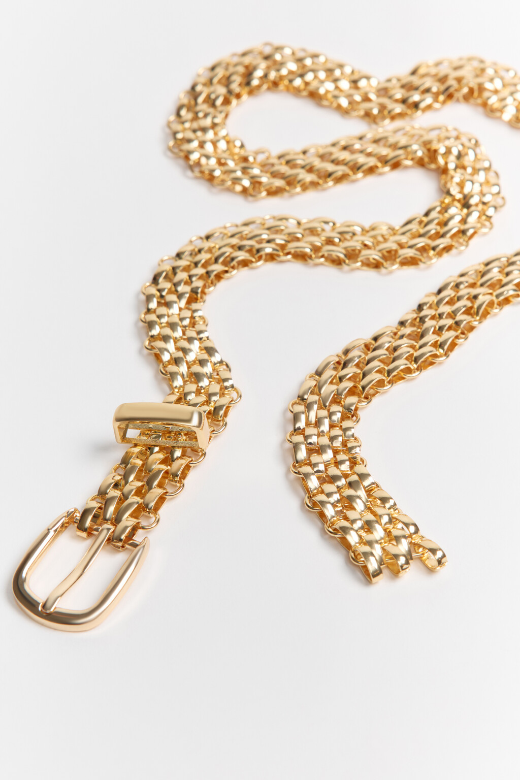Пояс-цепочка декоративный золотистый - цвет желтый - 1