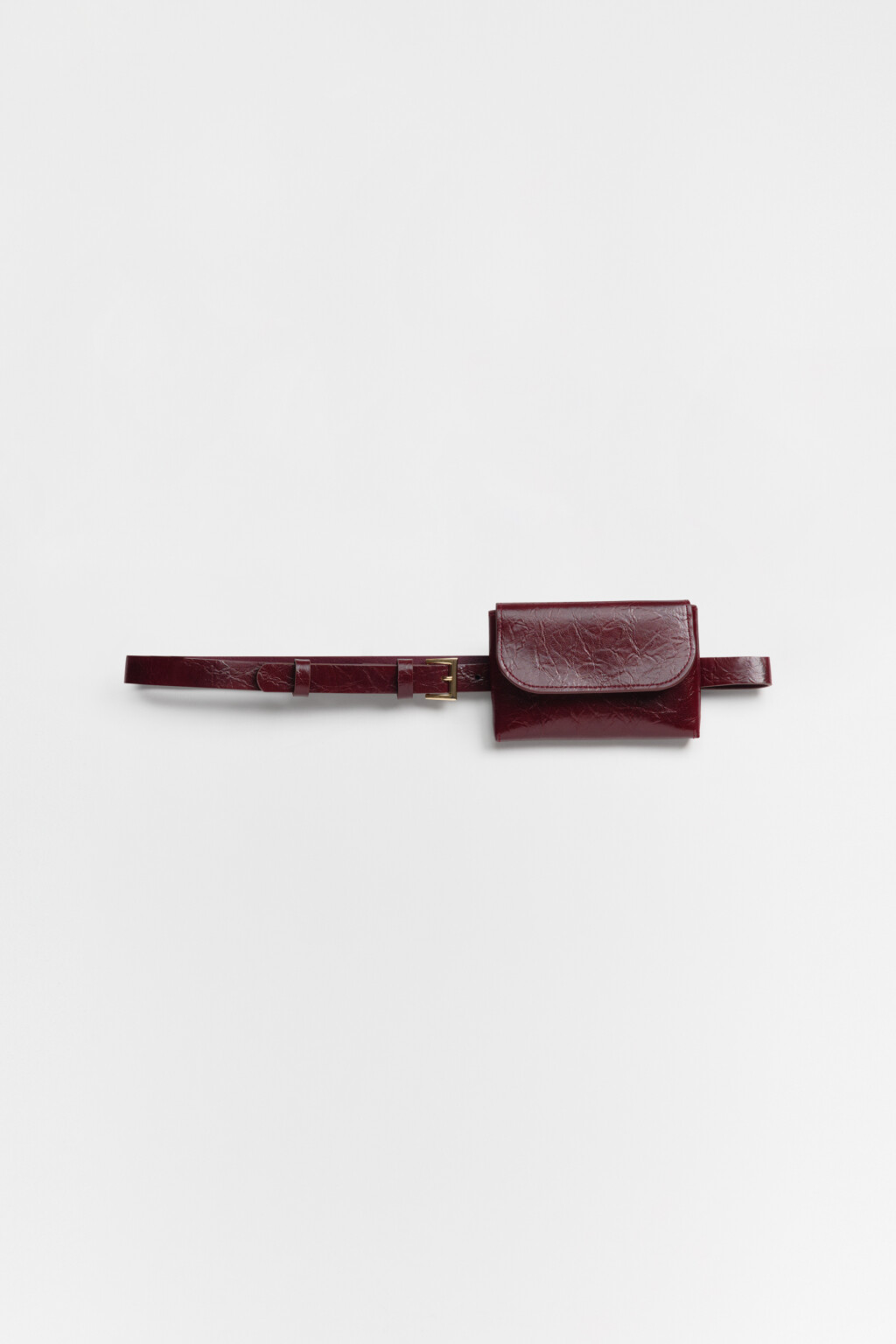 Ремень-пояс из искусственной кожи с сумочкой - цвет бордовый - 3