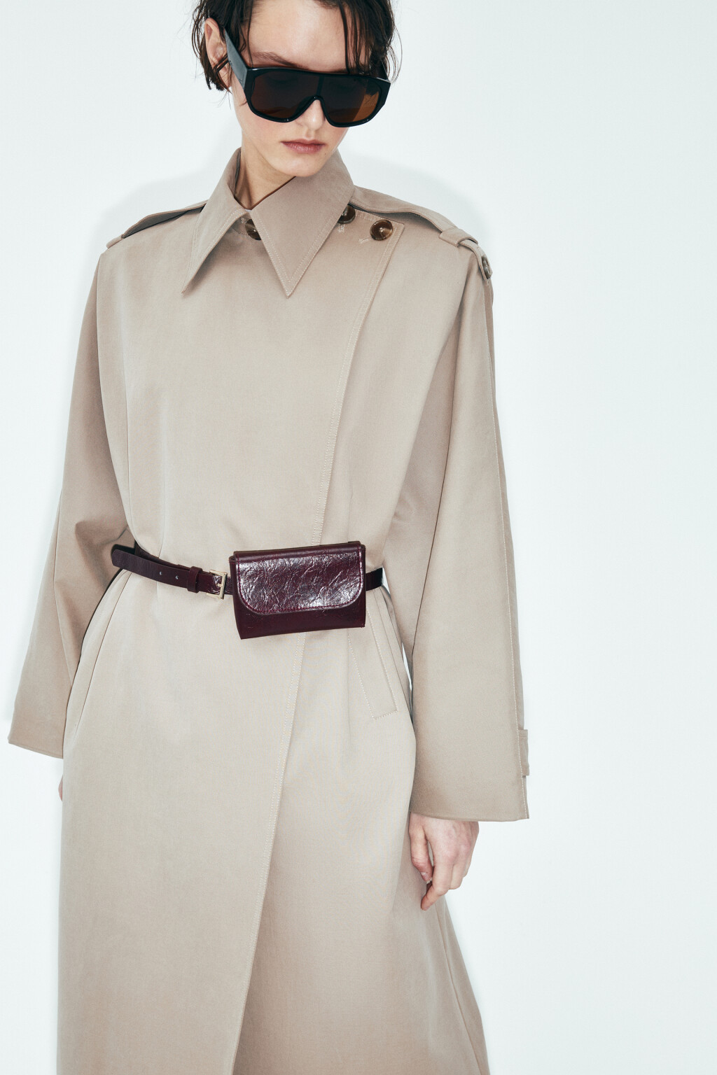 Ремень-пояс из искусственной кожи с сумочкой - цвет бордовый - 2