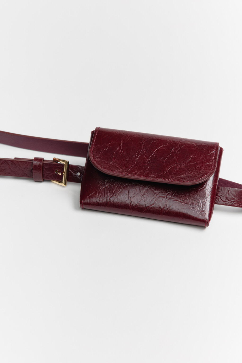 Ремень-пояс из искусственной кожи с сумочкой - цвет бордовый - 4