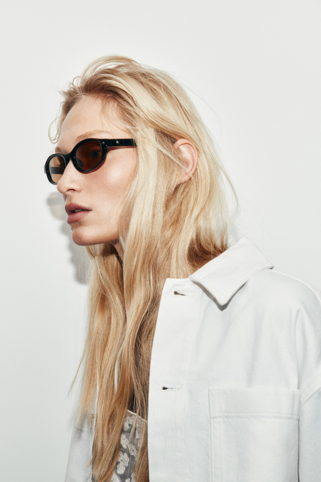 Очки солнцезащитные овальные - цвет коричневый - 1