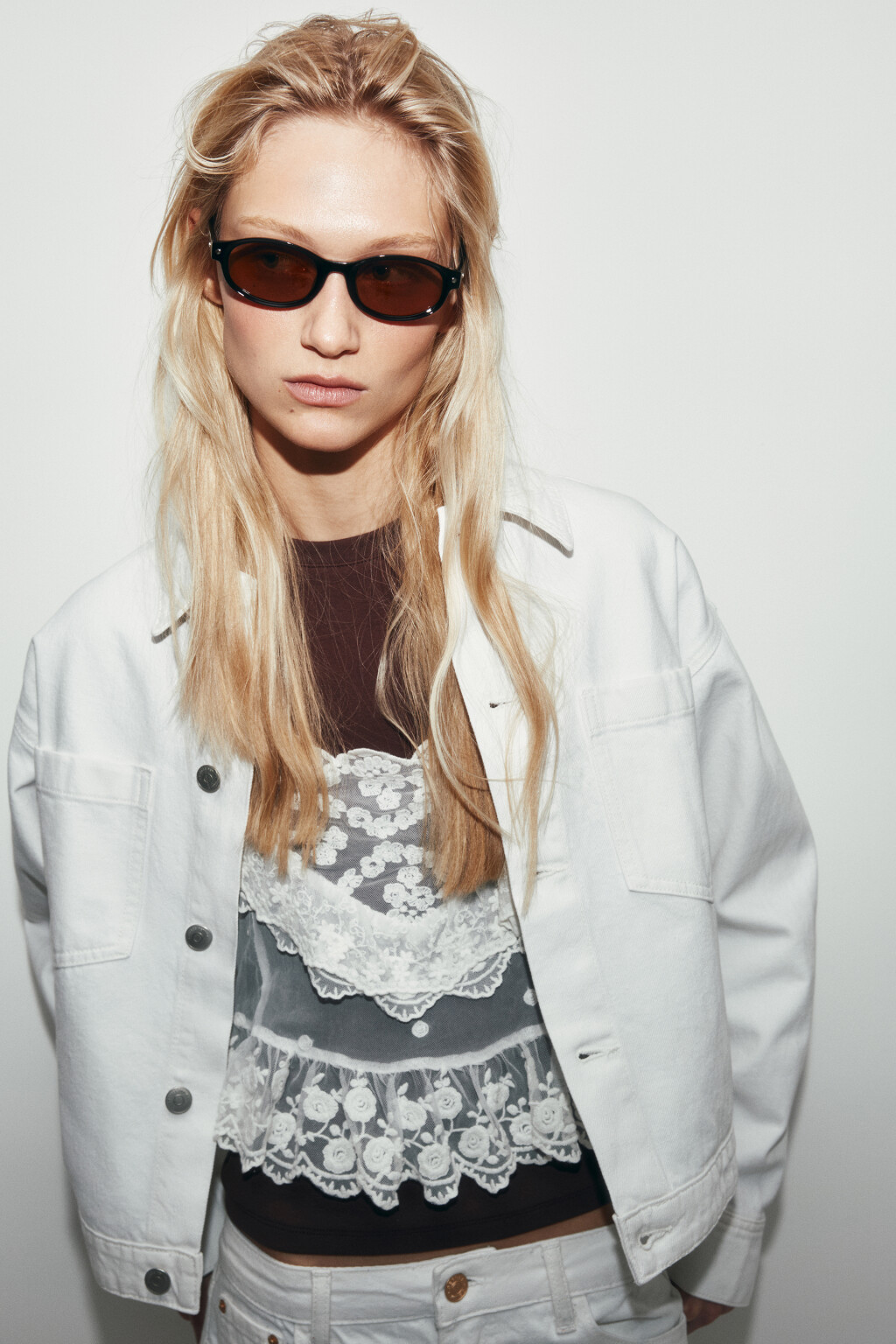 Очки солнцезащитные овальные - цвет коричневый - 2