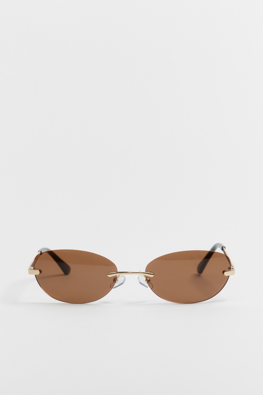 Очки солнцезащитные овальные без оправы - цвет коричневый - 4