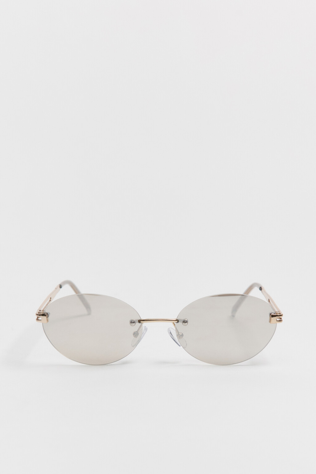Очки солнцезащитные овальные без оправы - цвет белый - 2