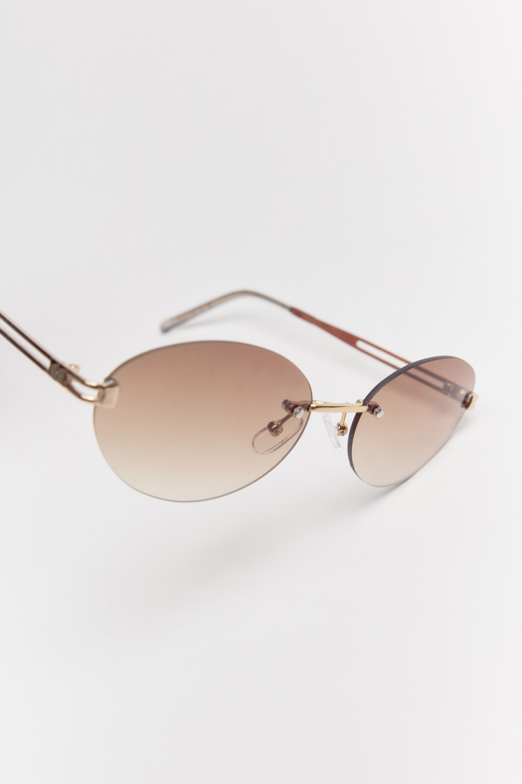 Очки солнцезащитные овальные без оправы - цвет серый - 1