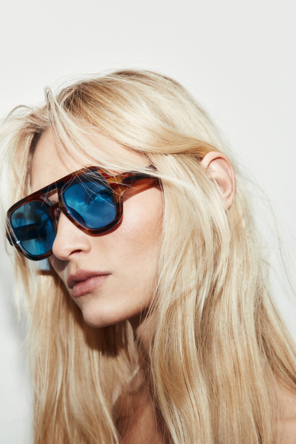 Очки-авиаторы декоративные с цветными линзами - цвет голубой - 1