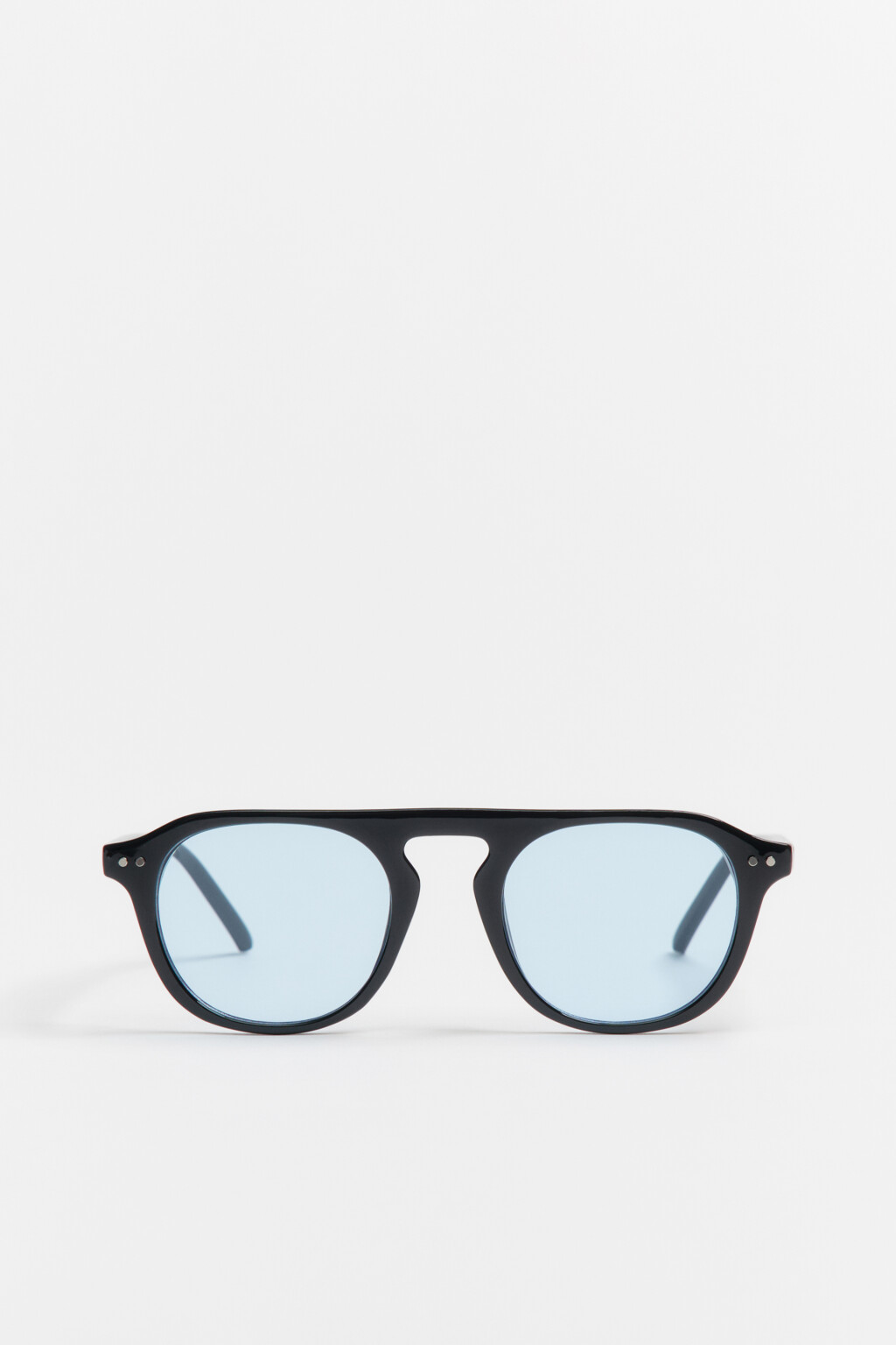 Очки солнцезащитные с голубыми линзами - цвет черный - 2