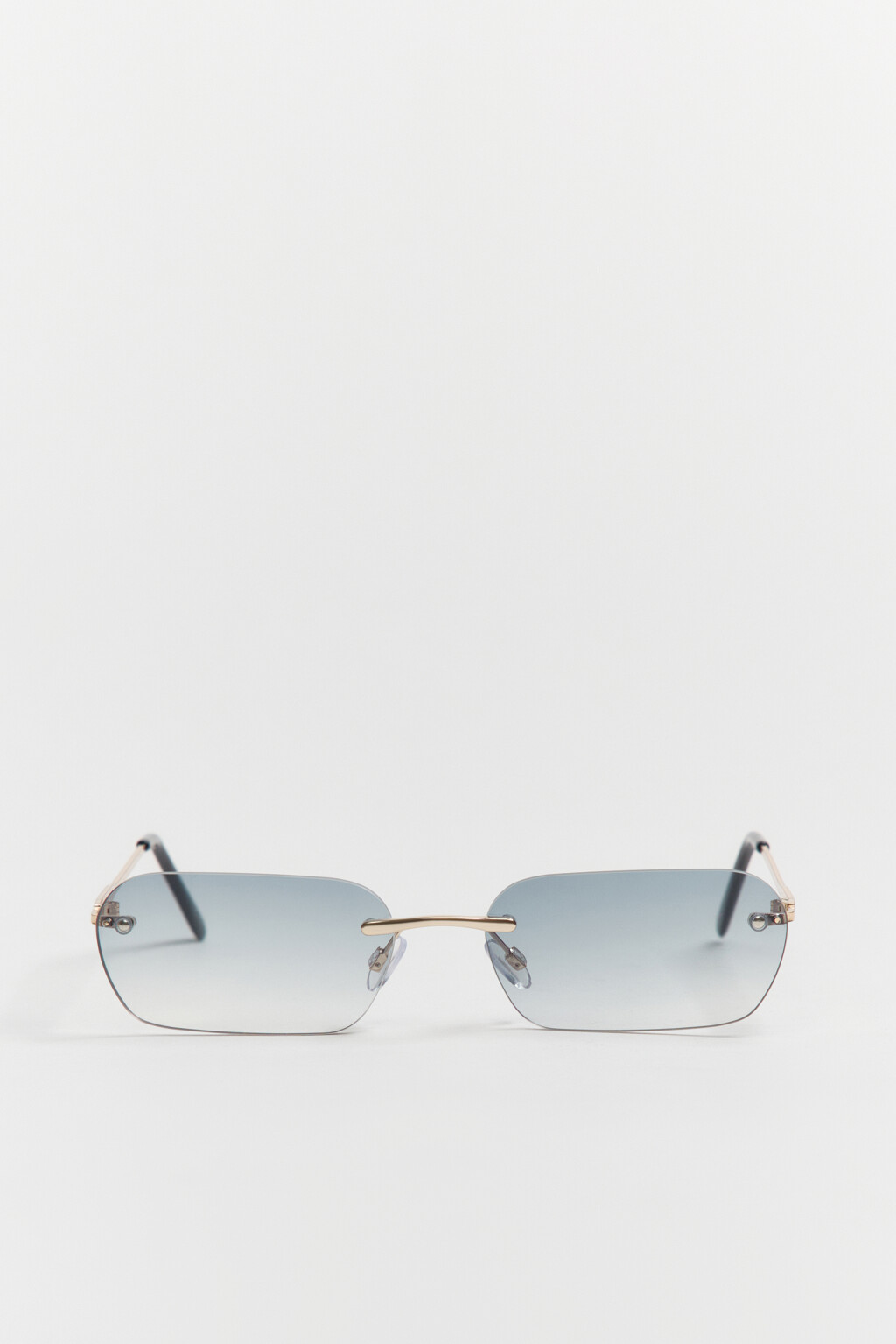 Очки солнцезащитные прямоугольные без оправы - цвет серый - 2