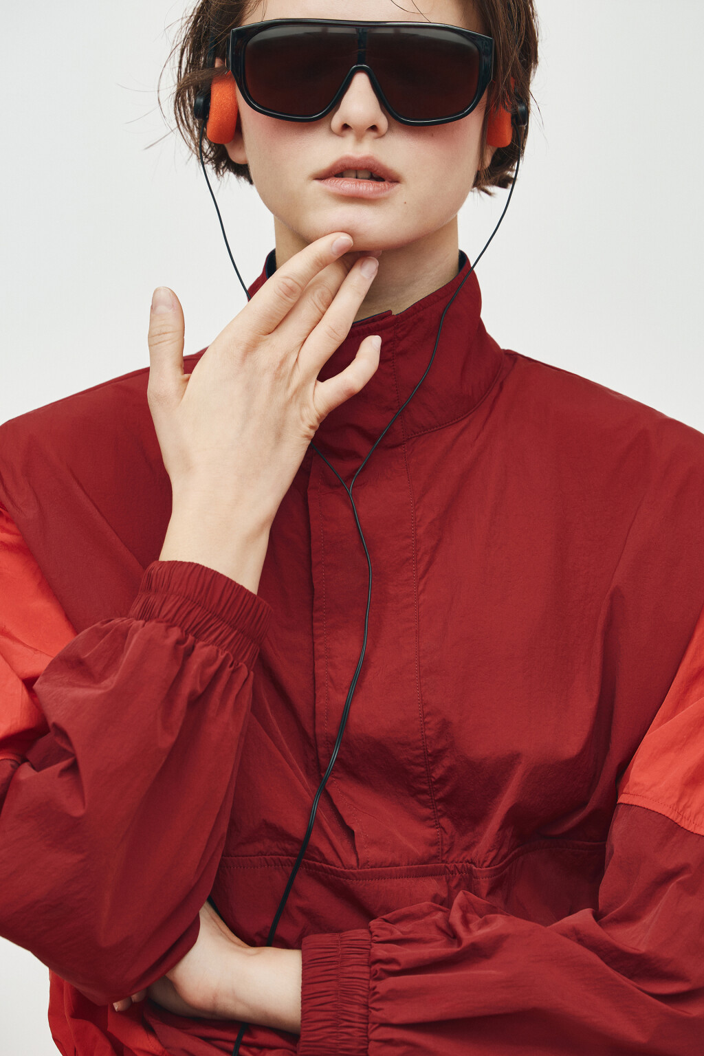 Очки солнцезащитные в крупной геометричной оправе - цвет коричневый - 1