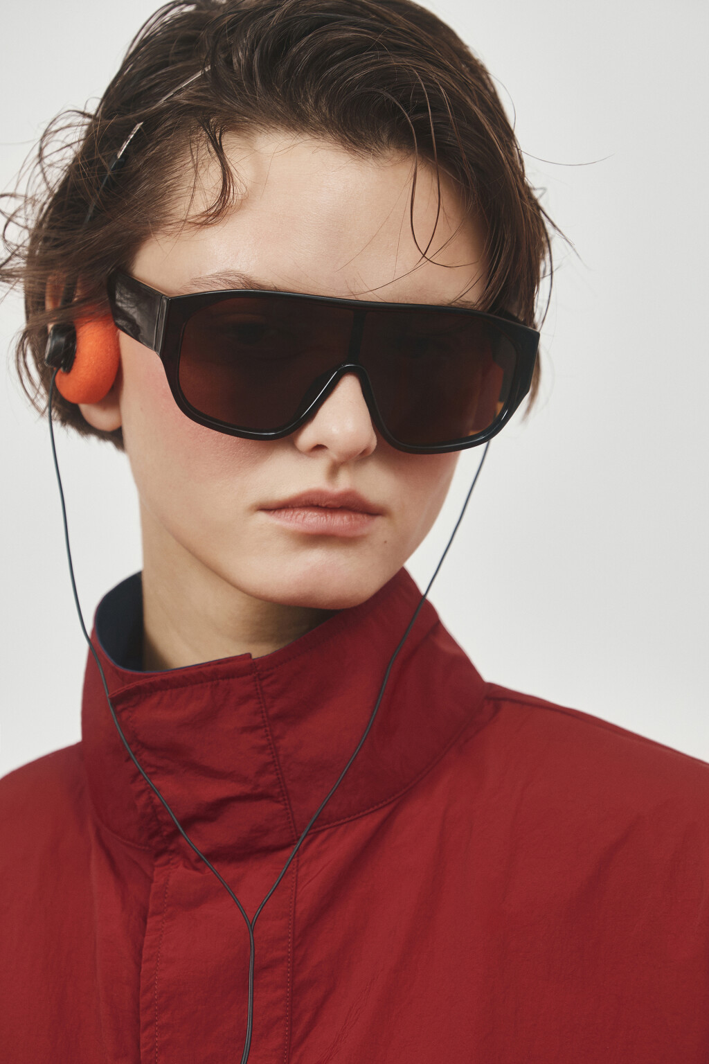 Очки солнцезащитные в крупной геометричной оправе - цвет коричневый - 2