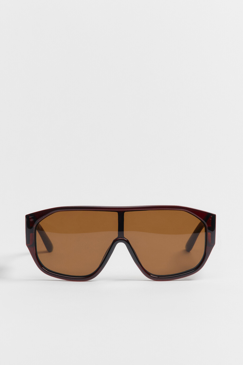 Очки солнцезащитные в крупной геометричной оправе - цвет коричневый - 4