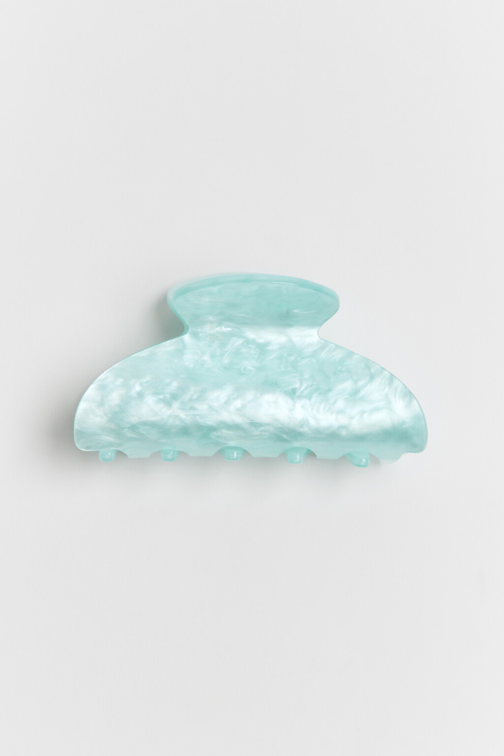 Заколка-краб для волос перламутровая - цвет голубой - 1