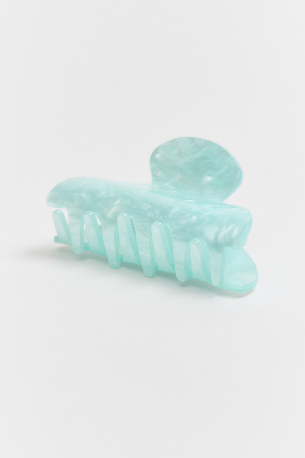 Заколка-краб для волос перламутровая - цвет голубой - 2