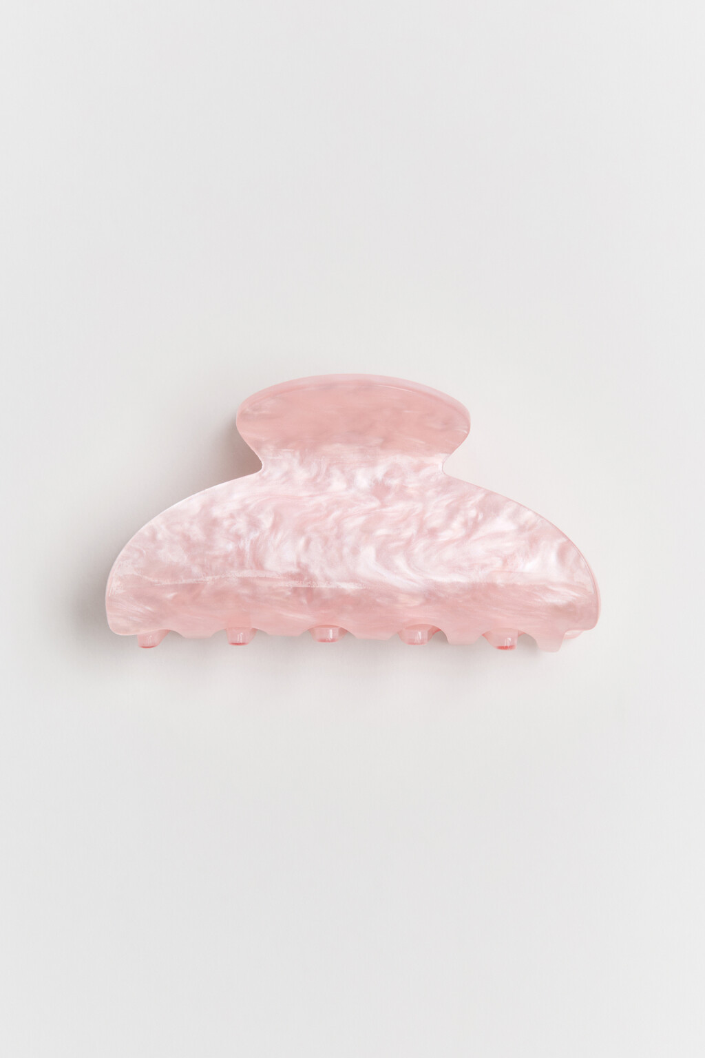 Заколка-краб для волос перламутровая - цвет розовый - 1