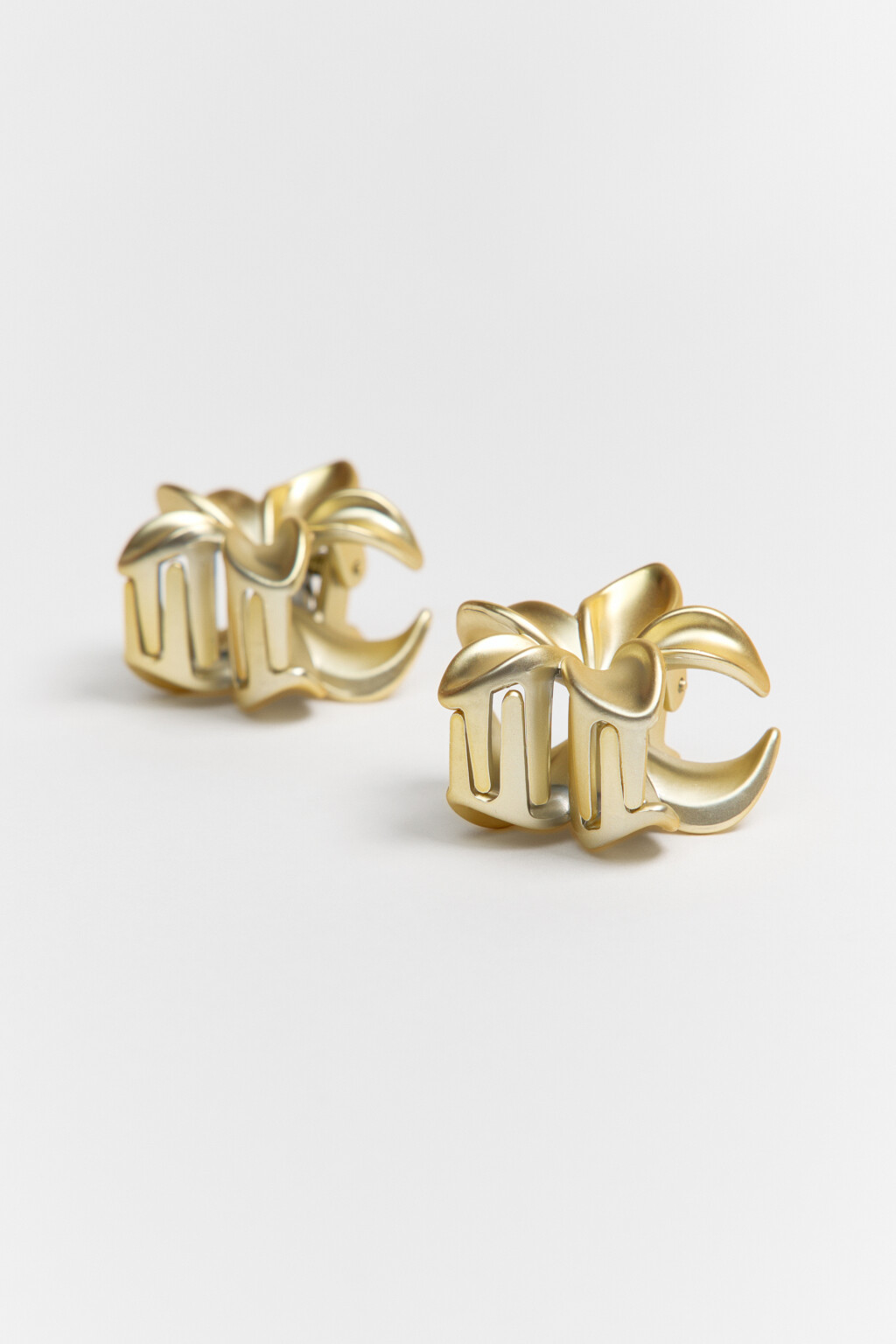 Набор заколок-крабов в виде цветков (2 штуки) - цвет желтый - 2