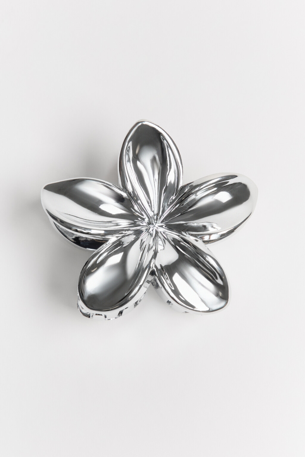 Заколка-краб для волос в виде цветка - цвет серый - 1