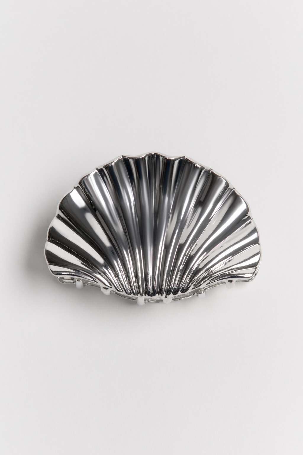 Заколка-краб для волос в виде ракушки - цвет серый - 1